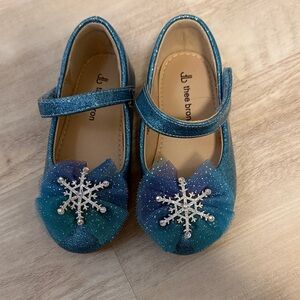 Blue Kids Shoes with Snowflake Design